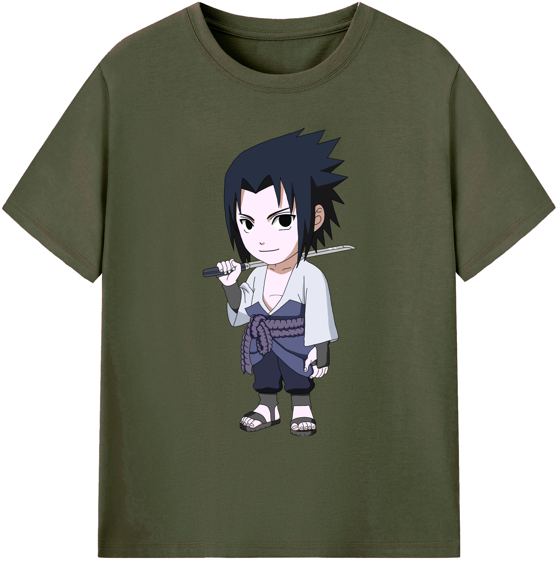 （画像用） NARUTO -ナルト- うちは サスケ Uchiha Sasuke 綿100％ メンズ半袖Tシャツ｜肌触りやわらか＆通気性
